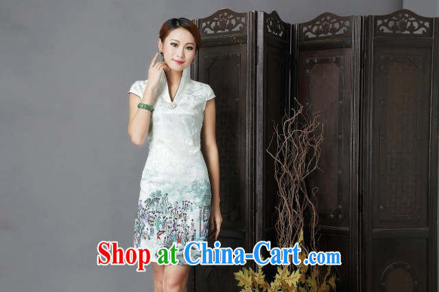 Poetry, colorful 2015 summer dresses dresses ethnic style in a new, short-sleeved, Daily Beauty sexy outfit short skirt with improved stylish short skirts light green XL pictures, price, brand platters! Elections are good character, the national distribution, so why buy now enjoy more preferential! Health