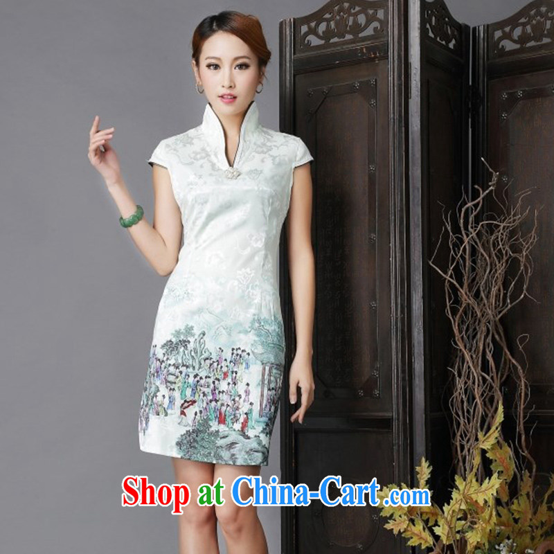 poetry competition 2015 colorful summer dresses dresses ethnic style in a new, short-sleeved, Daily Beauty sexy outfit short skirt with improved stylish short skirts light green XL poetry competition (SZEHOCHI), and, on-line shopping