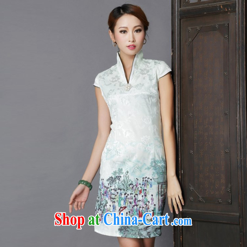 poetry competition 2015 colorful summer dresses dresses ethnic style in a new, short-sleeved, Daily Beauty sexy outfit short skirt with improved stylish short skirts light green XL poetry competition (SZEHOCHI), and, on-line shopping