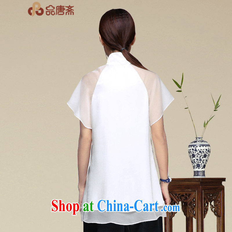 For Ramadan Tang Tang Women's clothes retro China wind sauna silk Chinese improved Han-summer short-sleeved Silk Cheongsam shirt picture color XXL, Tang Id al-Fitr, shopping on the Internet
