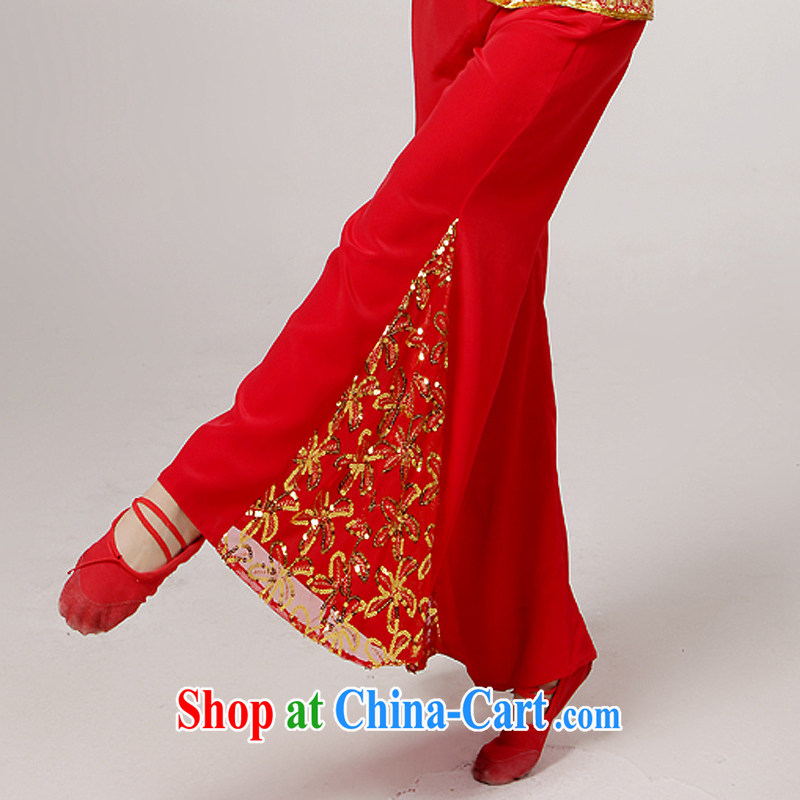 2015 spring and summer new yangko dance clothing, older women show their classical dance Yangge clothing waist encouraging Fan Dance Service Package square dance performances serving red XS, diffuse Connie married Yi, and shopping on the Internet