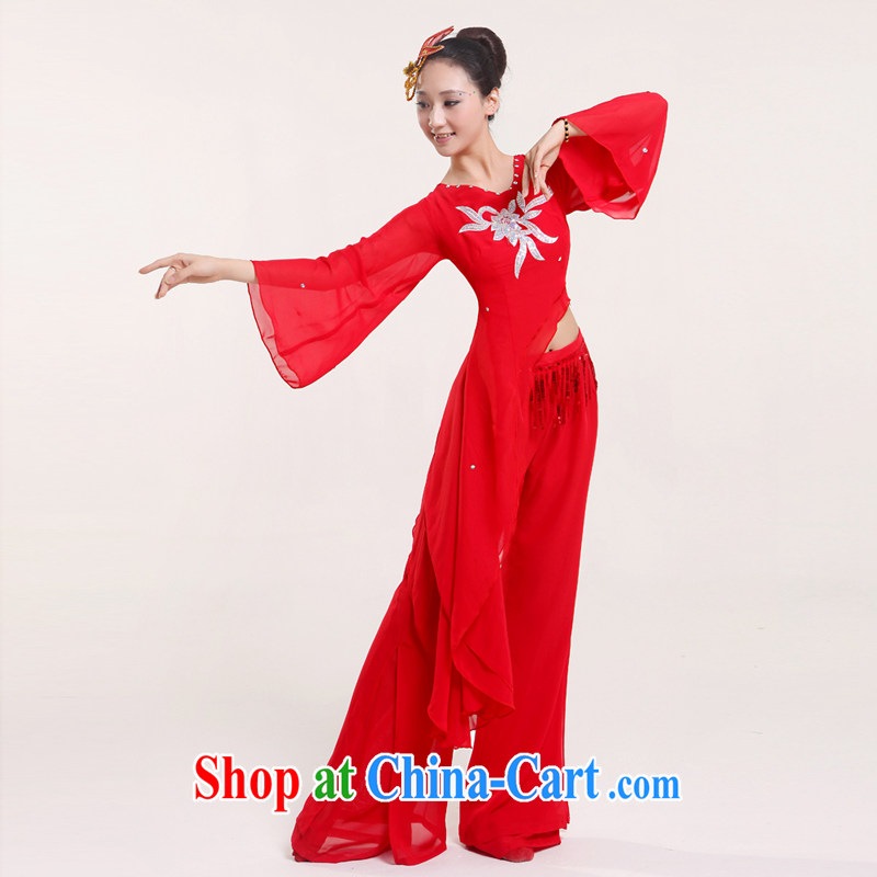 New TA opening dancing stage sets, costumes, old yangko clothing & Dance clothing exercise clothing classical dance national costumes with stage performances serving red XS, diffuse Connie married clothing, and shopping on the Internet