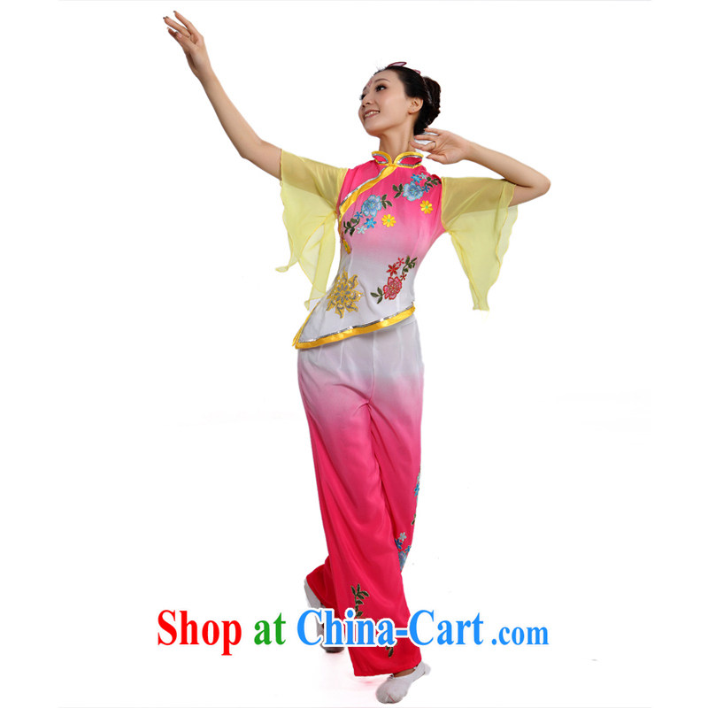 classical dance fans dance clothing 2015 new women serving Janggu dance performances service stage, dance and theater service serving the elderly yangko dance clothing yellow XS, diffuse Connie married Yi, shopping on the Internet