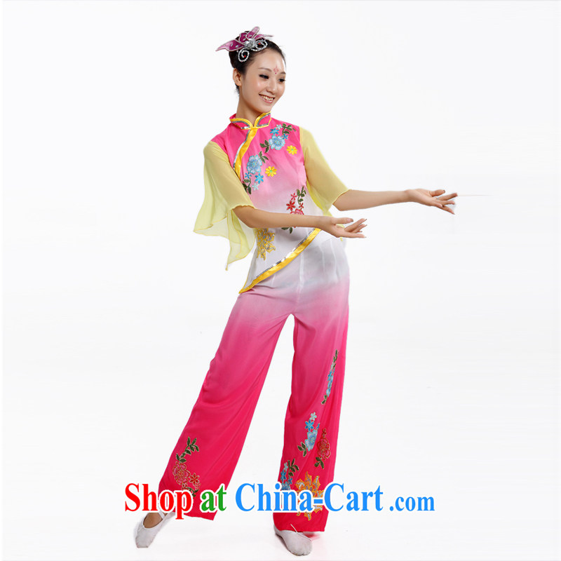 classical dance fans dance clothing 2015 new women serving Janggu dance performances service stage, dance and theater service serving the elderly yangko dance clothing yellow XS, diffuse Connie married Yi, shopping on the Internet