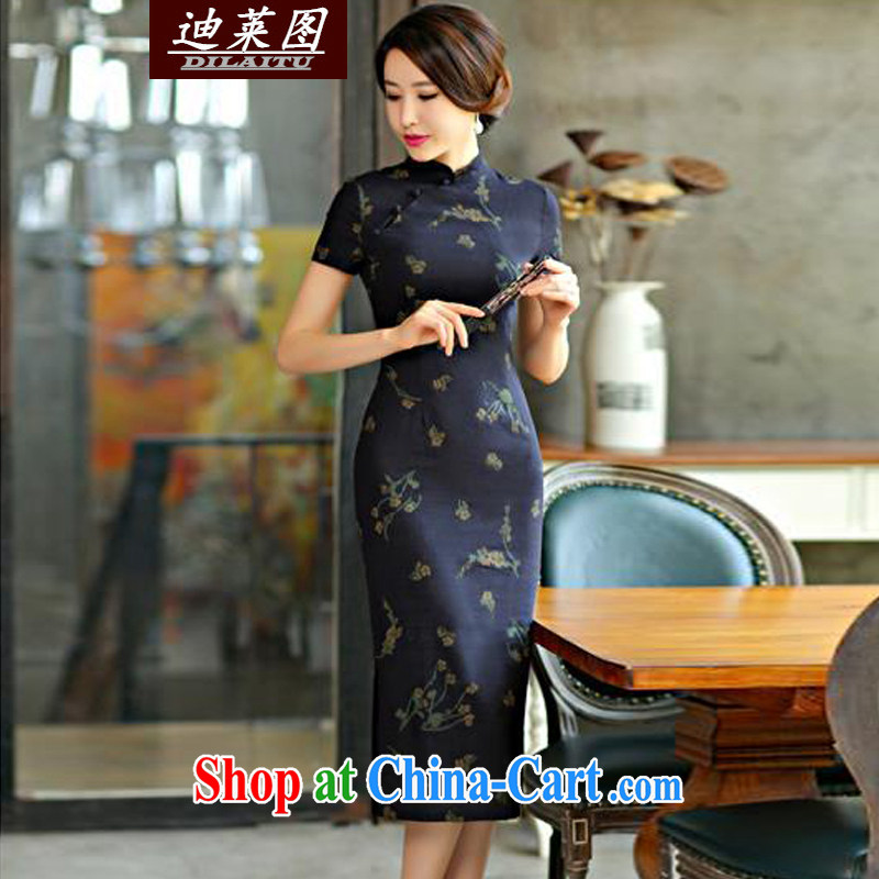At the 2015 cheongsam dress retro long, spring and autumn 2015 new cheongsam dress improved stylish Sau San Su Mei Lan XXL, Tony Blair (DILAITU), shopping on the Internet