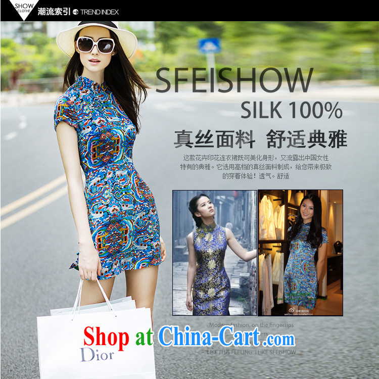 hamilton European site summer 2015, female, for stamp duty dresses the forklift truck beauty graphics thin Silk Cheongsam dark blue L pictures, price, brand platters! Elections are good character, the national distribution, so why buy now enjoy more preferential! Health