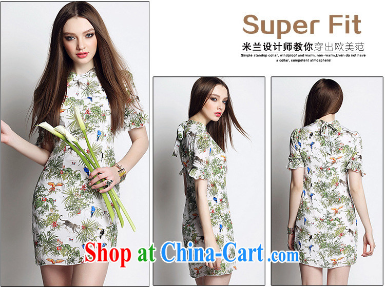 DANDIMAN 2015 summer dress short-sleeved larger female dresses, stamp duty is silk dresses picture color XL pictures, price, brand platters! Elections are good character, the national distribution, so why buy now enjoy more preferential! Health