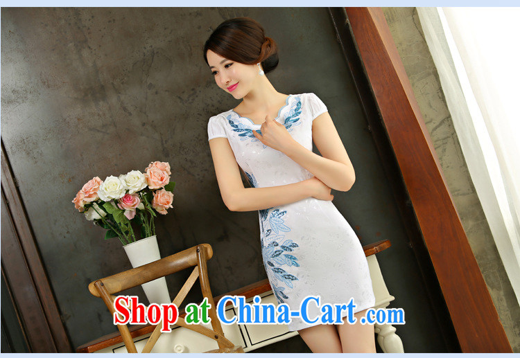 Colorful nickname Julia summer 2015 new, improved female cheongsam dress retro beauty everyday dresses short dresses, white XXL pictures, price, brand platters! Elections are good character, the national distribution, so why buy now enjoy more preferential! Health