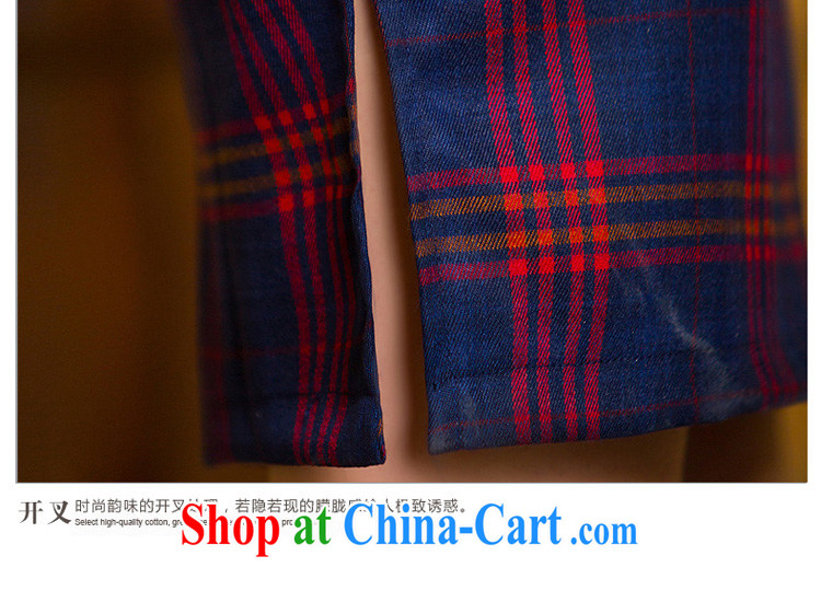 royal robes, in the elderly, female improved daily tartan dresses short dresses blue and red XXL pictures, price, brand platters! Elections are good character, the national distribution, so why buy now enjoy more preferential! Health