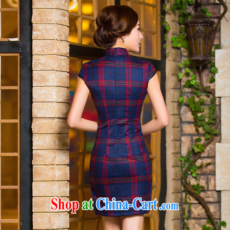 royal robes, in the elderly, women with improved daily tartan dresses short dresses blue and red XXL, Imperial Palace (yuumuu), shopping on the Internet