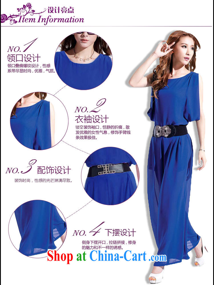 Ya-ting store 2015 summer new round-collar short-sleeve European sites are snow-woven with the waist snow woven T-shirt + wide leg pants female blue (with belt) XL pictures, price, brand platters! Elections are good character, the national distribution, so why buy now enjoy more preferential! Health