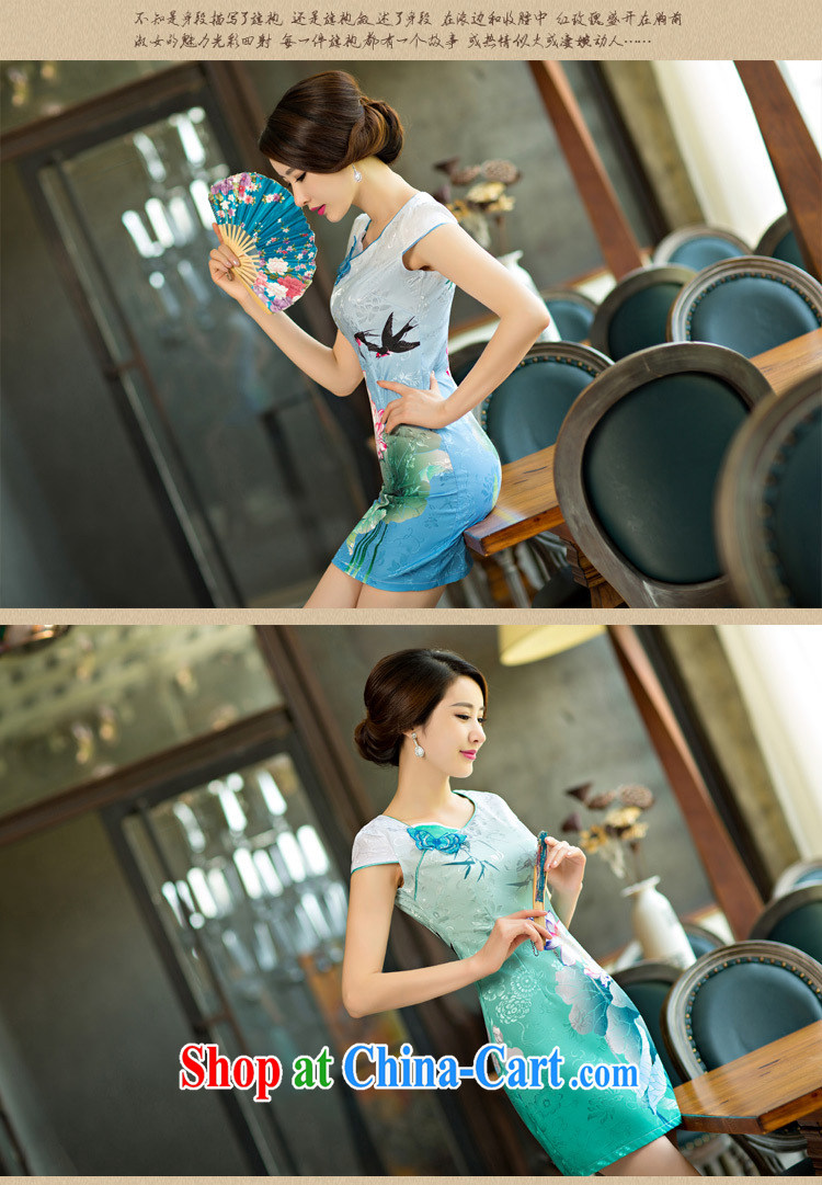 Colorful nickname Julia 2015 summer dresses, stylish beauty Lotus the gradient improved fashion cheongsam dress LAN XXL pictures, price, brand platters! Elections are good character, the national distribution, so why buy now enjoy more preferential! Health