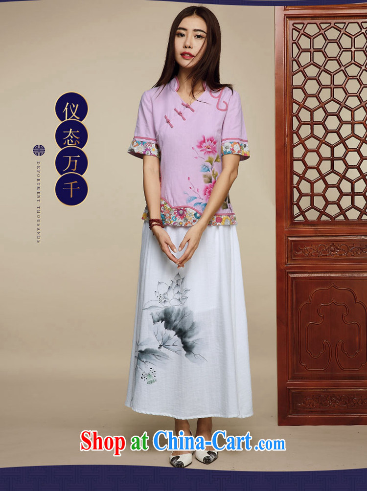Mr Henry Tang, Id al-Fitr Chinese wind Tang Women's clothes 2015 summer new Chinese tea serving short-sleeved T-shirt outfit picture color XL pictures, price, brand platters! Elections are good character, the national distribution, so why buy now enjoy more preferential! Health