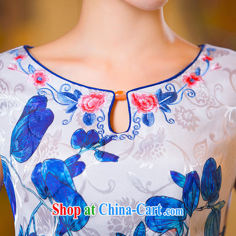 Love Life, for retro 2015 summer new round-collar onyx stone beauty graphics thin package and robes blue XS, love life, and shopping on the Internet