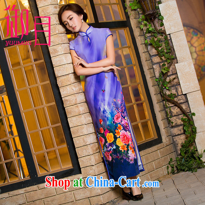 Imperial Palace, long dresses, summer 2015 sense of cultivating improved daily cheongsam dress dress fuchsia XXL