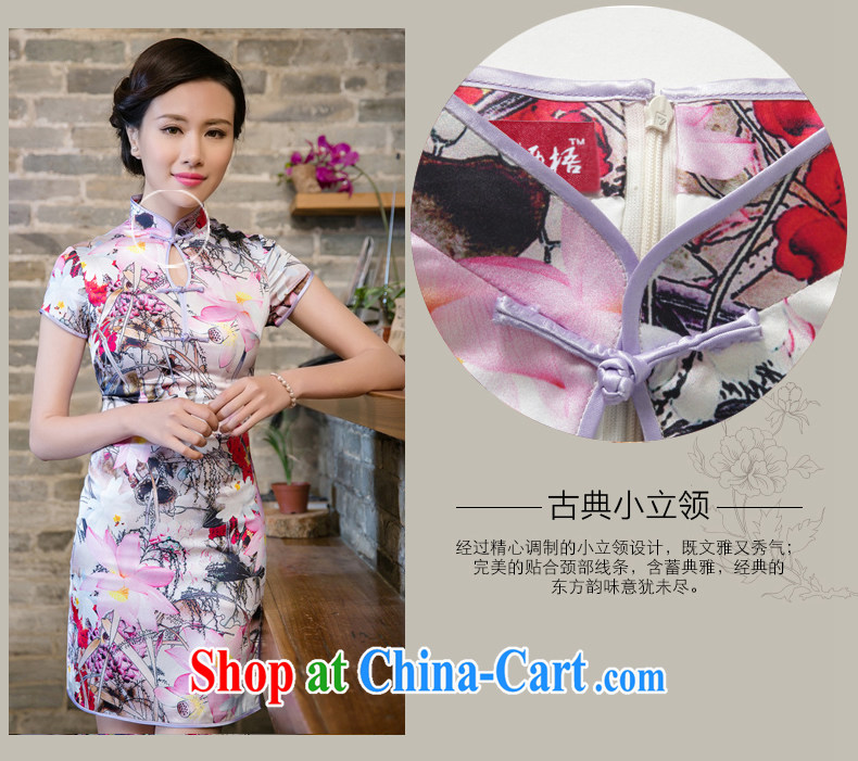 Bong-amphibious NTHU summer 2015 New Silk Cheongsam floral retro stylish sauna silk sexy short-sleeved cheongsam dress DQ 15,143 fancy XXL pictures, price, brand platters! Elections are good character, the national distribution, so why buy now enjoy more preferential! Health