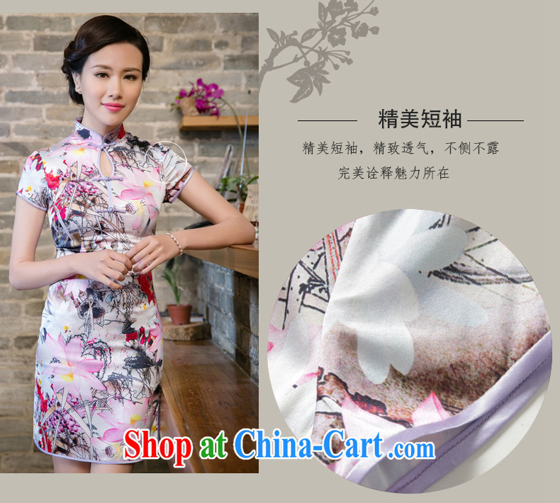 Bong-amphibious NTHU summer 2015 New Silk Cheongsam floral retro stylish sauna silk sexy short-sleeved cheongsam dress DQ 15,143 fancy XXL pictures, price, brand platters! Elections are good character, the national distribution, so why buy now enjoy more preferential! Health