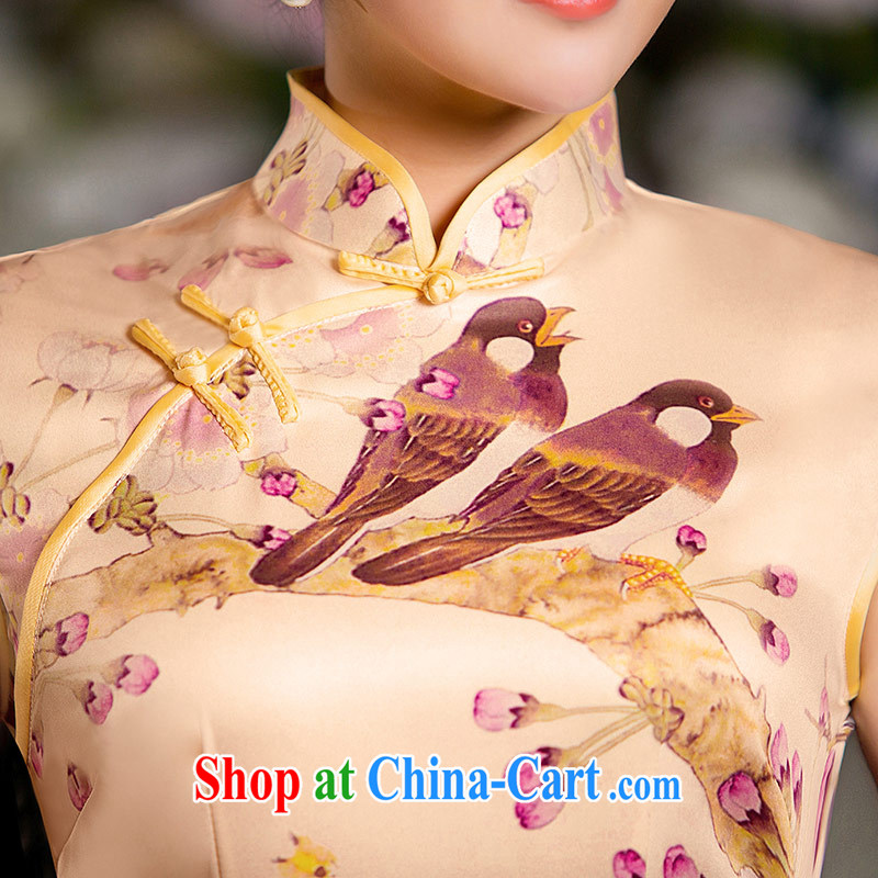 Love Life, for retro 2015 summer new, flower cultivation and stylish graphics thin package and cheongsam picture color XL, love life, and shopping on the Internet