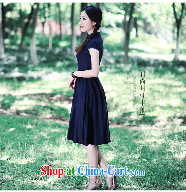 ruyi, Retro art, summer 2015, for Dress ethnic wind cheongsam Chinese wind dresses 5406 5406 blue XL pictures, price, brand platters! Elections are good character, the national distribution, so why buy now enjoy more preferential! Health