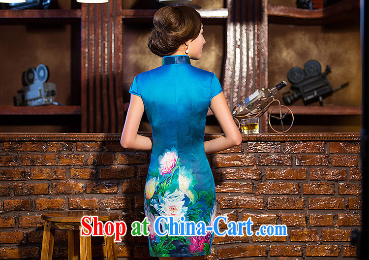 Love Life, for improved 2015 summer new blue stamp elegant lady beauty graphics thin cheongsam blue XL pictures, price, brand platters! Elections are good character, the national distribution, so why buy now enjoy more preferential! Health