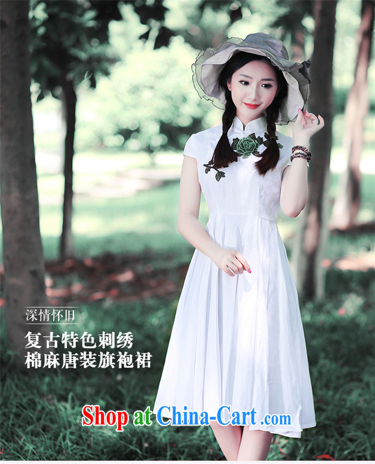 Ruyi wind 2015 retro art, summer, for Dress ethnic wind women's dresses wind 5410 5410 white XXL pictures, price, brand platters! Elections are good character, the national distribution, so why buy now enjoy more preferential! Health