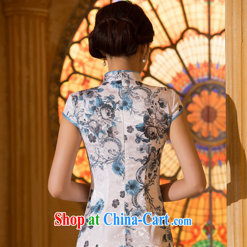 Property is property, sexy cheongsam dress 2015 new spring and summer cultivation improved retro-day short dresses jacquard cotton cheongsam dress picture color XL, property, language (wuyouwuyu), online shopping
