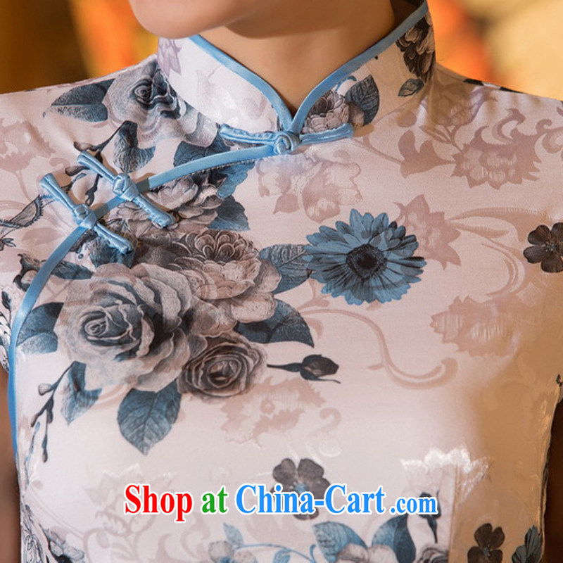 Property is property, sexy cheongsam dress 2015 new spring and summer cultivation improved retro-day short dresses jacquard cotton cheongsam dress picture color XL, property, language (wuyouwuyu), online shopping