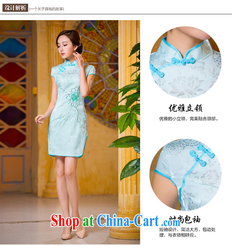 Love of the arts and cultural life for the 2015 summer new, simple and stylish and fresh beauty graphics thin cheongsam light blue XXL pictures, price, brand platters! Elections are good character, the national distribution, so why buy now enjoy more preferential! Health