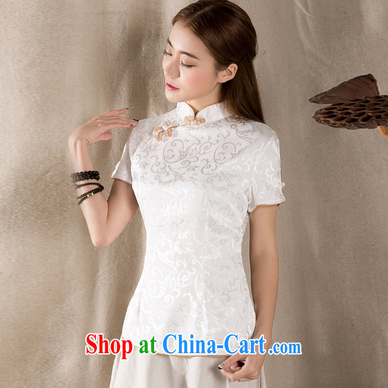 Mrs Rosanna Ure Kosovo (Woxi) 2015 summer New-snap embroidery female T-shirt China wind female antique Chinese Z 1213 white XXXL, Lucy (Woxi), online shopping