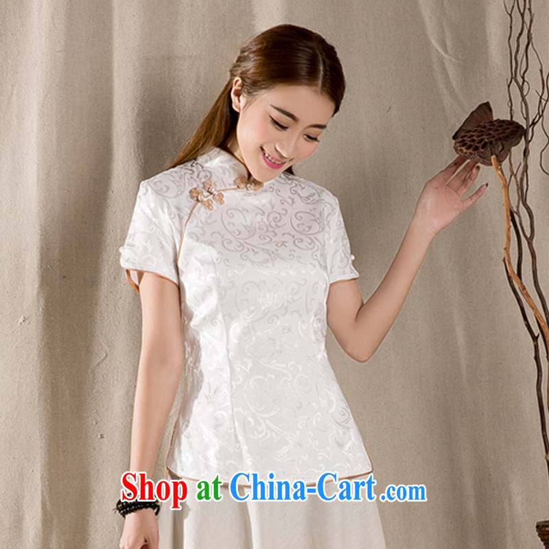 Mrs Rosanna Ure Kosovo (Woxi) 2015 summer New-snap embroidery female T-shirt China wind female antique Chinese Z 1213 white XXXL, Lucy (Woxi), online shopping