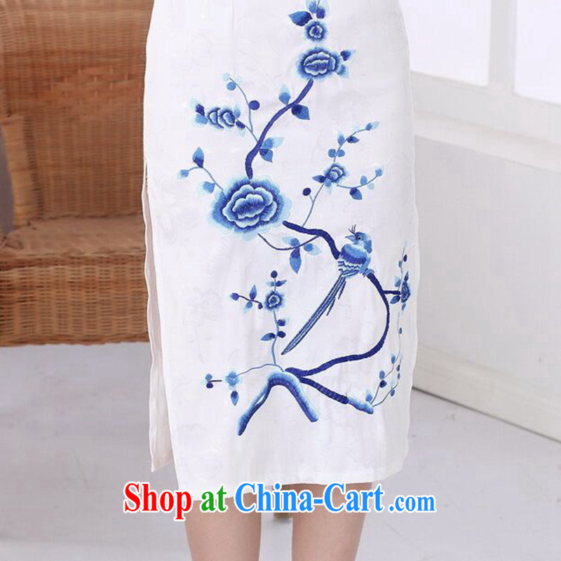spend the summer, new outfit, Ms. cotton embroidered improved Chinese, short-sleeved in cultivating long-day outfit such as the color 2 XL, spend figure, shopping on the Internet
