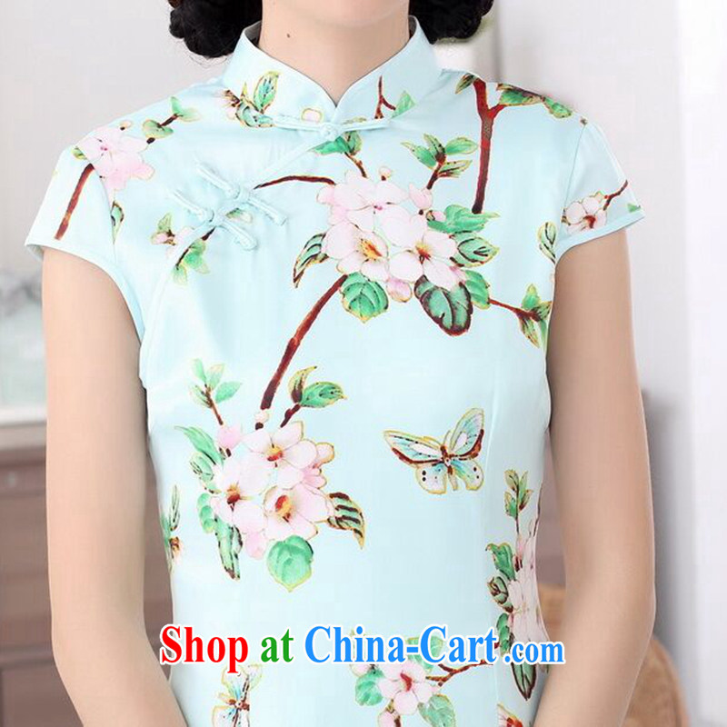 Find Flexible outfit, Ms. summer new Chinese Chinese improved, for a tight silk retro elegant short cheongsam dress such as the color 2 XL, flexible employment, shopping on the Internet