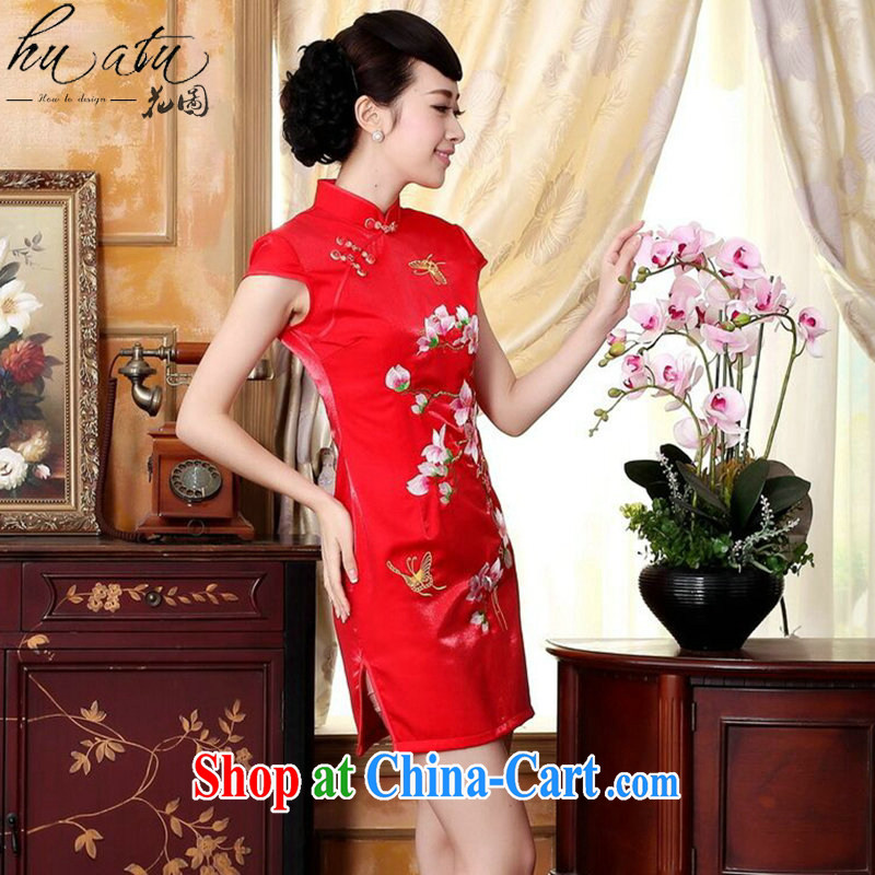 spend the summer with new, outfit, Ms. Chinese improved, for a tight embroidered style bows to the door short cheongsam dress such as the color 2 XL, spend figure, shopping on the Internet