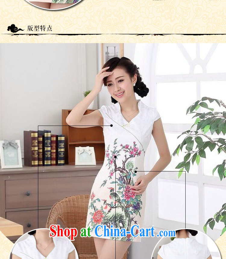 spend the summer new female cheongsam Chinese improved jacquard cotton V collar graphics thin without the forklift truck everyday elegant short cheongsam figure color 2 XL pictures, price, brand platters! Elections are good character, the national distribution, so why buy now enjoy more preferential! Health