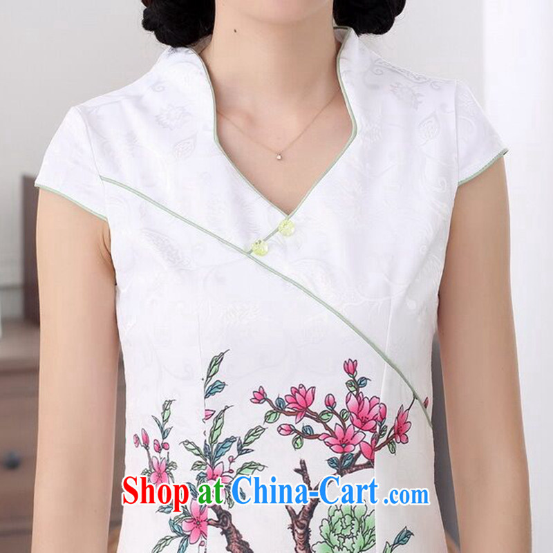 spend the summer new female cheongsam Chinese improved jacquard cotton V collar graphics thin without the forklift truck everyday elegant short dresses such as the color 2 XL, figure, and shopping on the Internet