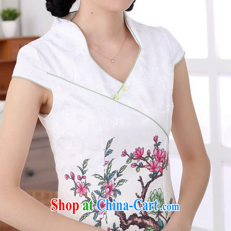 spend the summer new female cheongsam Chinese improved jacquard cotton V collar graphics thin without the forklift truck everyday elegant short dresses such as the color 2 XL, figure, and shopping on the Internet