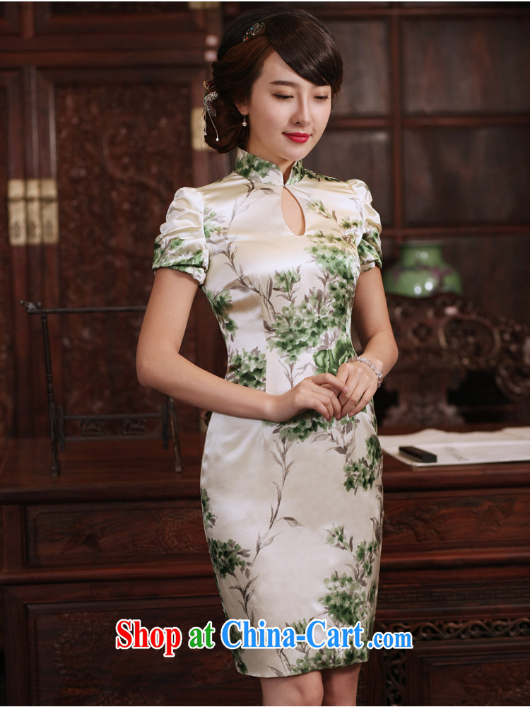 Bird lovers of words, Cheong Wa Dae 2015 new cheongsam dress improved stylish summer short-sleeved daily Silk Cheongsam dress QD 772 figure XXL pictures, price, brand platters! Elections are good character, the national distribution, so why buy now enjoy more preferential! Health