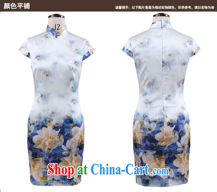 Bird lovers of Nigeria in 2015 new short-sleeved dresses summer improved short daily Silk Cheongsam dress QD 761 flowers half summer XXL pictures, price, brand platters! Elections are good character, the national distribution, so why buy now enjoy more preferential! Health