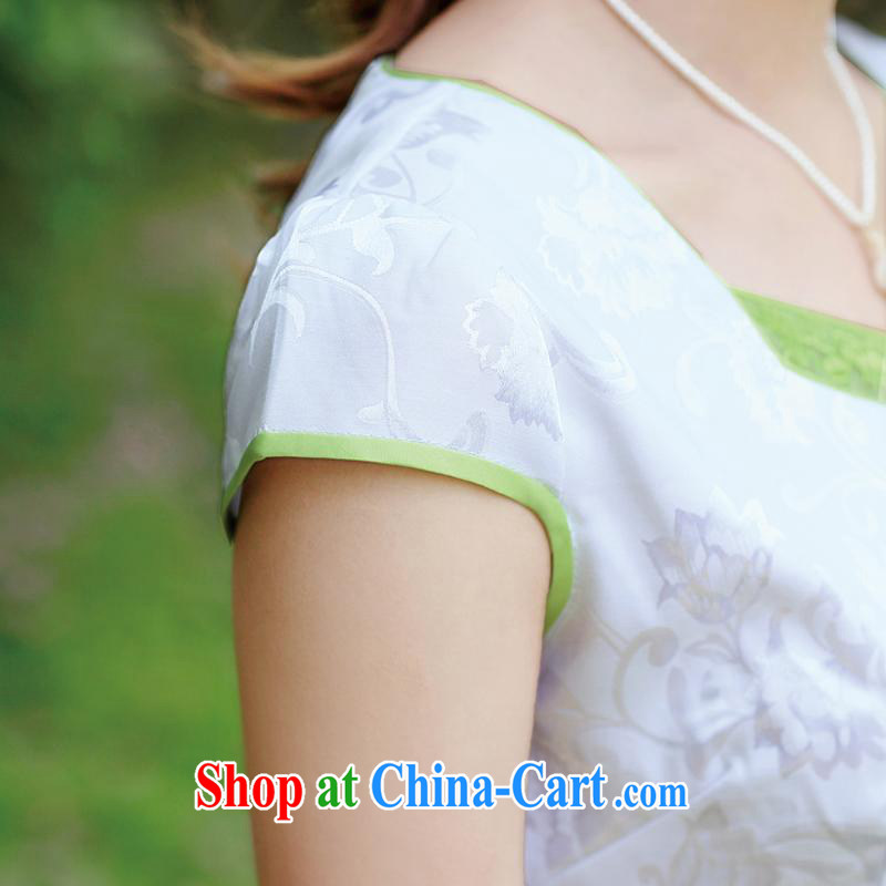 Kam Ming Yin Yue 7 2015 new products, floral summer dress short-sleeved beauty charm retro stamp outfit ethnic wind Green S, Kam-ming 7 Yin Yue, shopping on the Internet
