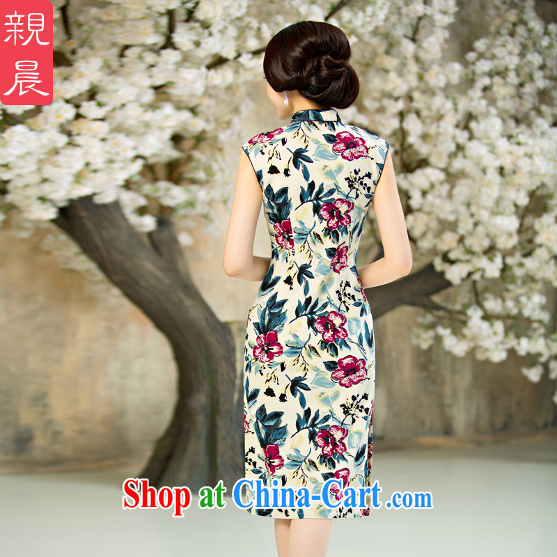 pro-am 2015 new daily, improved fashion cheongsam dress summer retro short, short-sleeved cheongsam dress suit 2 XL, pro-am, shopping on the Internet