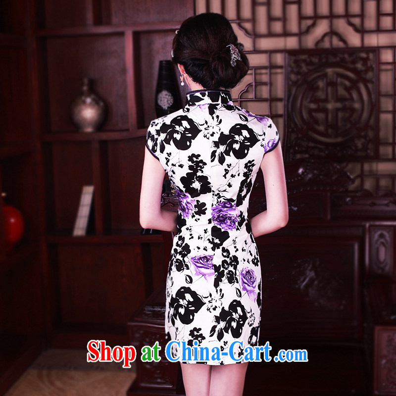Unwind after the 2015 summer new improved cotton robes small floral retro dresses improved cheongsam women 0045 new 0045 XXL suit, sporting, wind, and shopping on the Internet