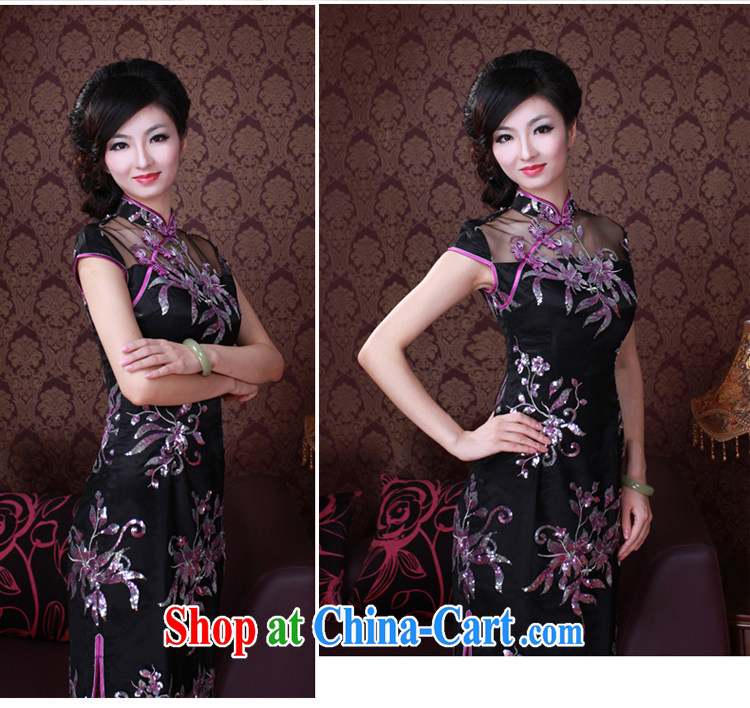 ruyi, 2015 new spring and summer black Lace Embroidery improved cultivating retro dress dresses 0104 new 0104 black purple XXL pictures, price, brand platters! Elections are good character, the national distribution, so why buy now enjoy more preferential! Health