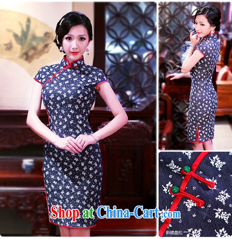Wind sporting goods as soon as possible Chinese improved retro dresses of color red fabric cowboy style in Gangnam 2085 new 2085 blue XXL pictures, price, brand platters! Elections are good character, the national distribution, so why buy now enjoy more preferential! Health