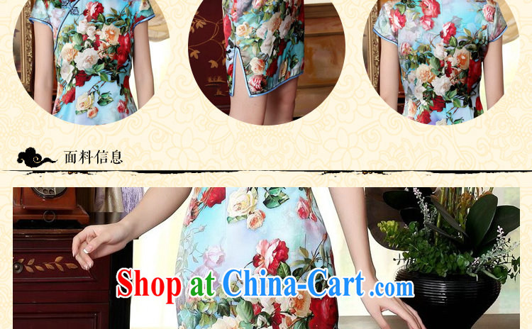 Dan smoke heavy Silk Cheongsam Ms. retro improved, dos Santos for silk painting stretch Satin beauty double short cheongsam floral 2 XL pictures, price, brand platters! Elections are good character, the national distribution, so why buy now enjoy more preferential! Health