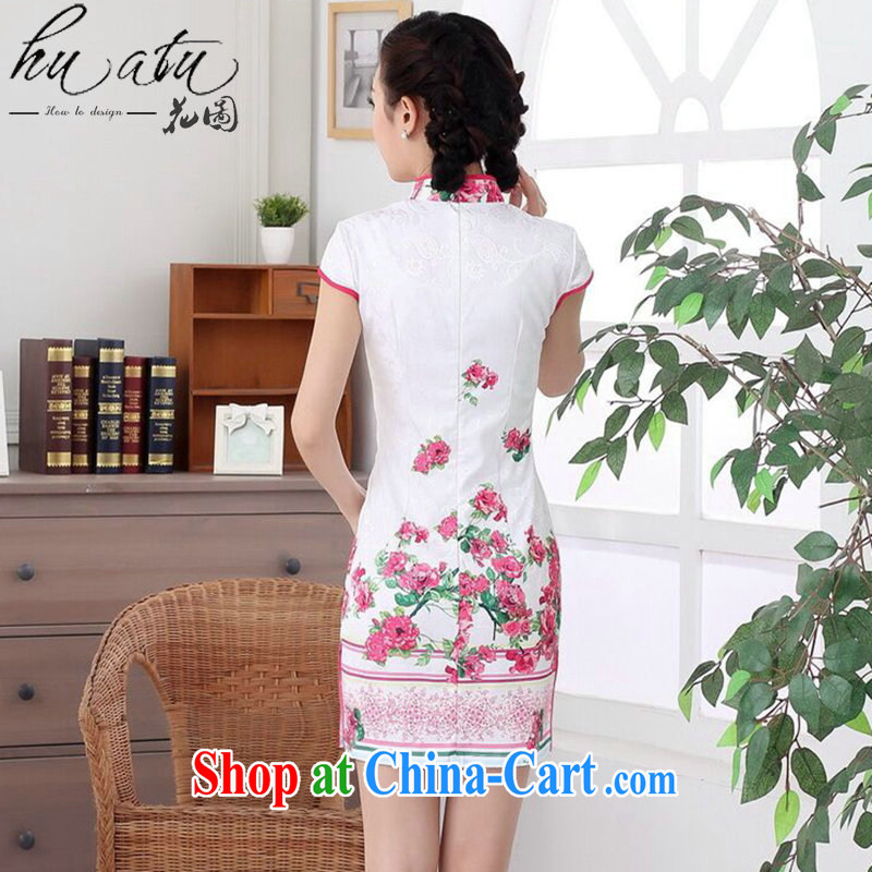 spend the summer with new female cheongsam Chinese Chinese improved, for a tight jacquard cotton style short cheongsam dress such as the color 2 XL, spend figure, and shopping on the Internet