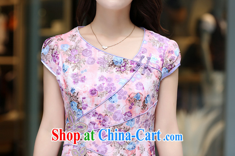 Energy, Philip Li cheongsam dress summer new, improved cultivation video thin embroidered antique Chinese female pink XL pictures, price, brand platters! Elections are good character, the national distribution, so why buy now enjoy more preferential! Health