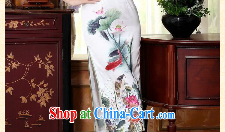 Dan smoke summer new female qipao Cheong Wa Dae Yeon droplets collar short-sleeve in cultivating long double dinner cheongsam dress such as the color 2 XL pictures, price, brand platters! Elections are good character, the national distribution, so why buy now enjoy more preferential! Health