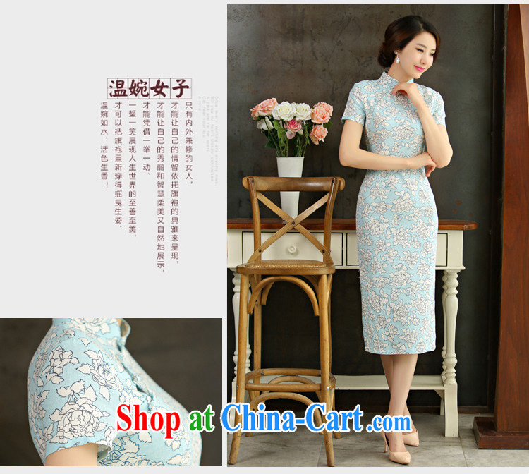 NSF 2015 spring and summer beauty retro graphics thin dresses short sleeves in the Code improved cotton Ma long cheongsam dress short dress with full 9009 XXL pictures, price, brand platters! Elections are good character, the national distribution, so why buy now enjoy more preferential! Health