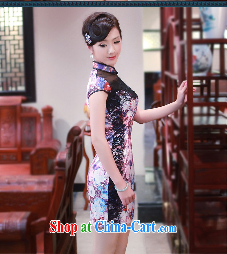 Unwind after the 2015 spring and summer new Stylish retro improved daily short-sleeved qipao dresses 4346 new 4346 blue-and-white XXL pictures, price, brand platters! Elections are good character, the national distribution, so why buy now enjoy more preferential! Health