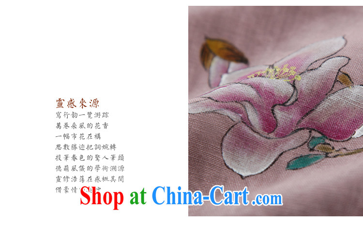 Ink hand-painted Chinese linen Lotus retro Pink dresses light purple XXL pictures, price, brand platters! Elections are good character, the national distribution, so why buy now enjoy more preferential! Health